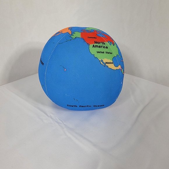 Earth Small Round Globe Plush 6 Inches Brand Unknown - Picture 4 of 6